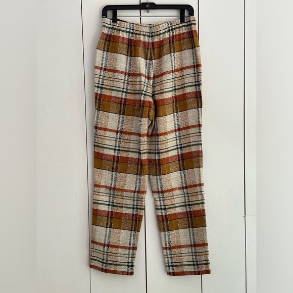 Sezane Ross Trousers Texan Plaid Jacquard Size 8 NWT Linen Cotton Blend - Picture 4 of 9